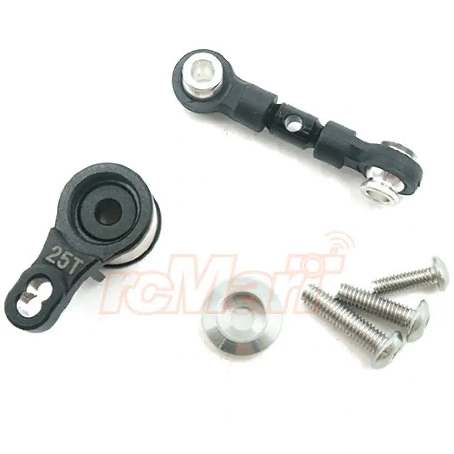 Gpm Racing Aluminum Servo Saver W/ Steering Link Set Black For Traxxas 4-Tec 2.0 1