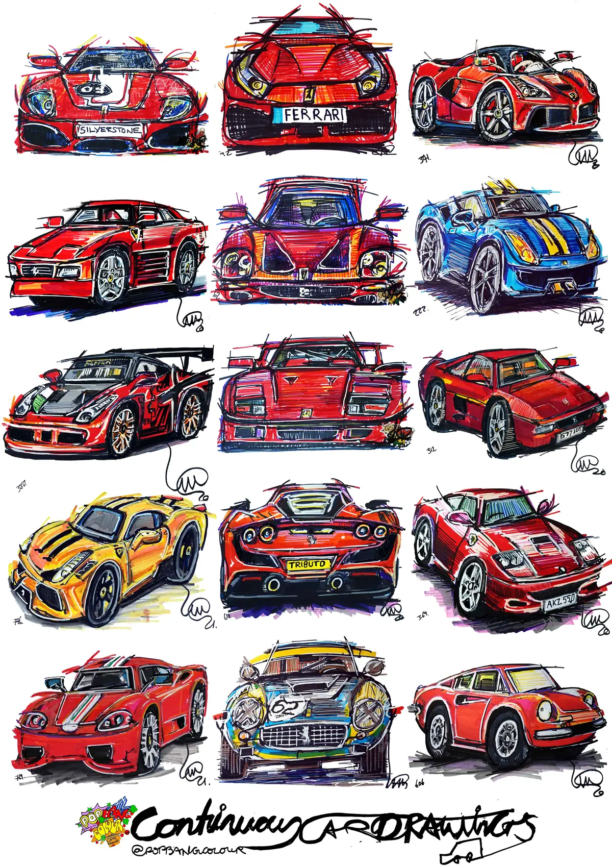 #Continuouscar Poster Print Collection | Ferrari 1