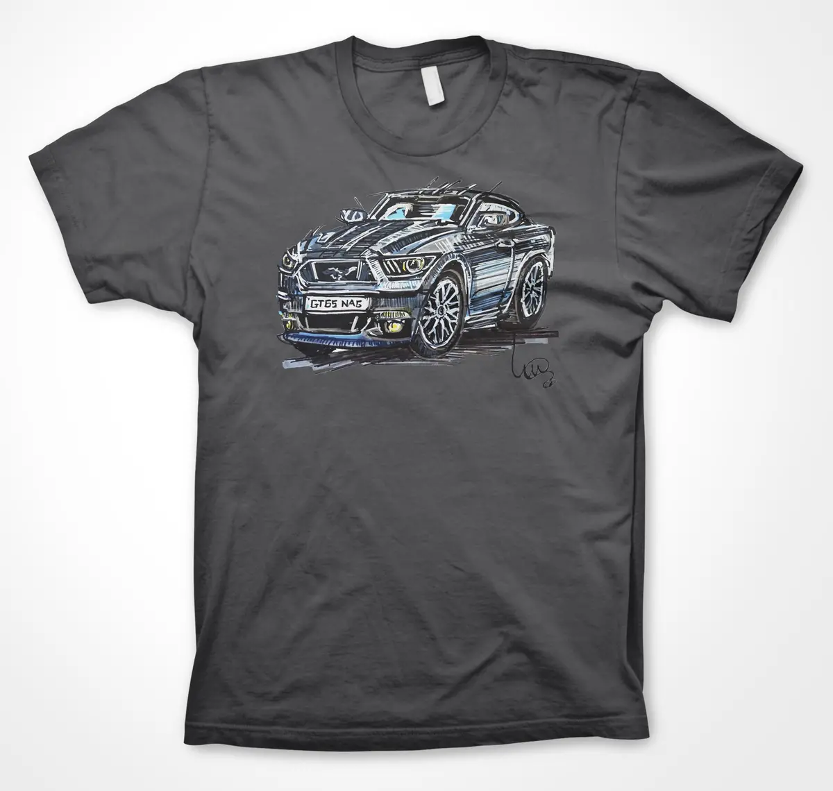 Ford Mustang GT Continuouscar Unisex T-Shirt – American Muscle Graphic