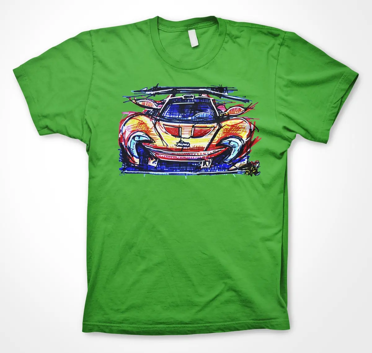 McLaren P1 Continuouscar Unisex Tee – Cutting-Edge Hypercar Art - Image 4
