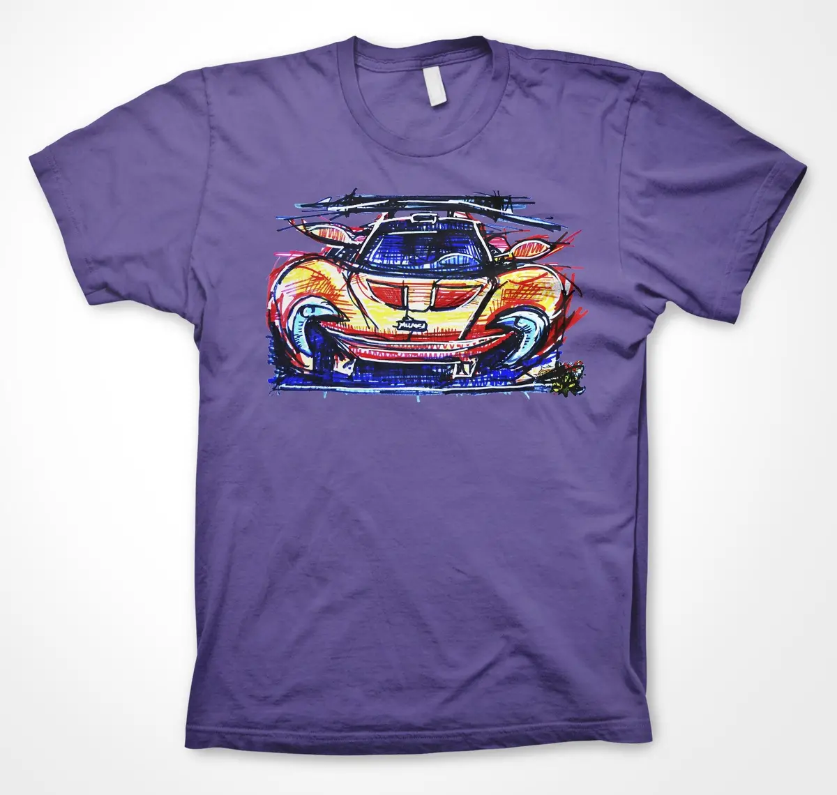 McLaren P1 Continuouscar Unisex Tee – Cutting-Edge Hypercar Art - Image 7
