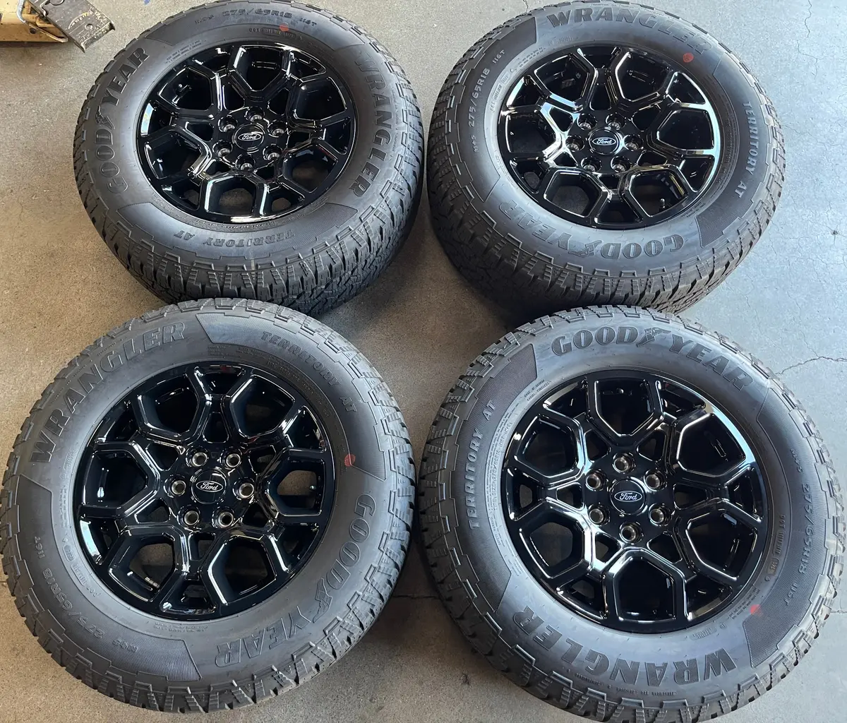 Sold 2025 Ford F150 Factory 18 Wheels Tires Oem 10340 Rim Black 275/65/18 Goodyear At 1