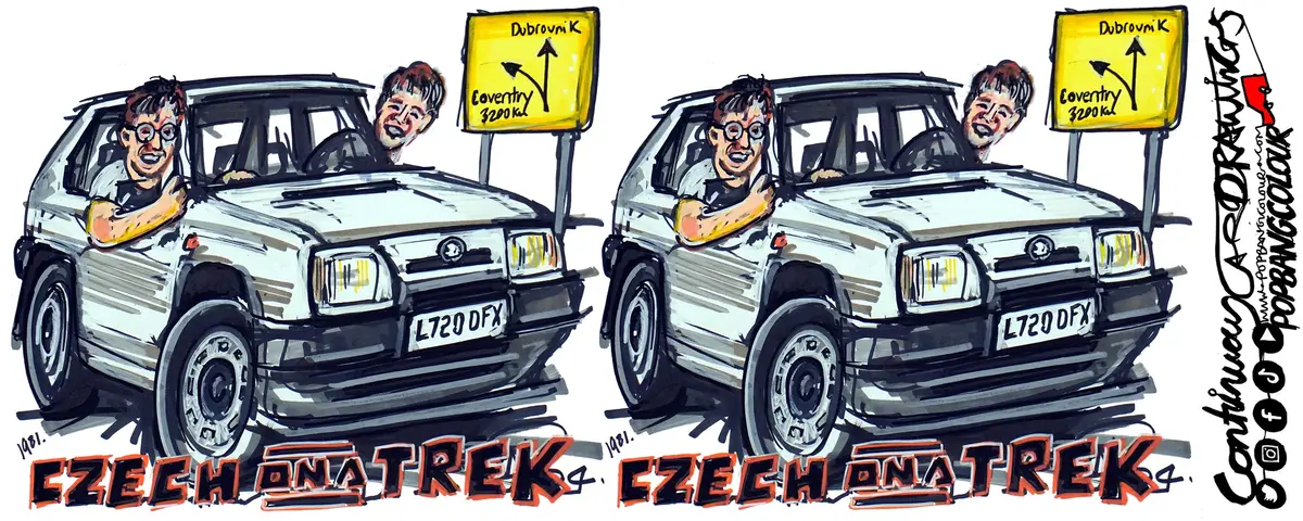 Skôda Favorit - #Czechonatrek - Connor & Dan I #Continuouscar |  Mug 1
