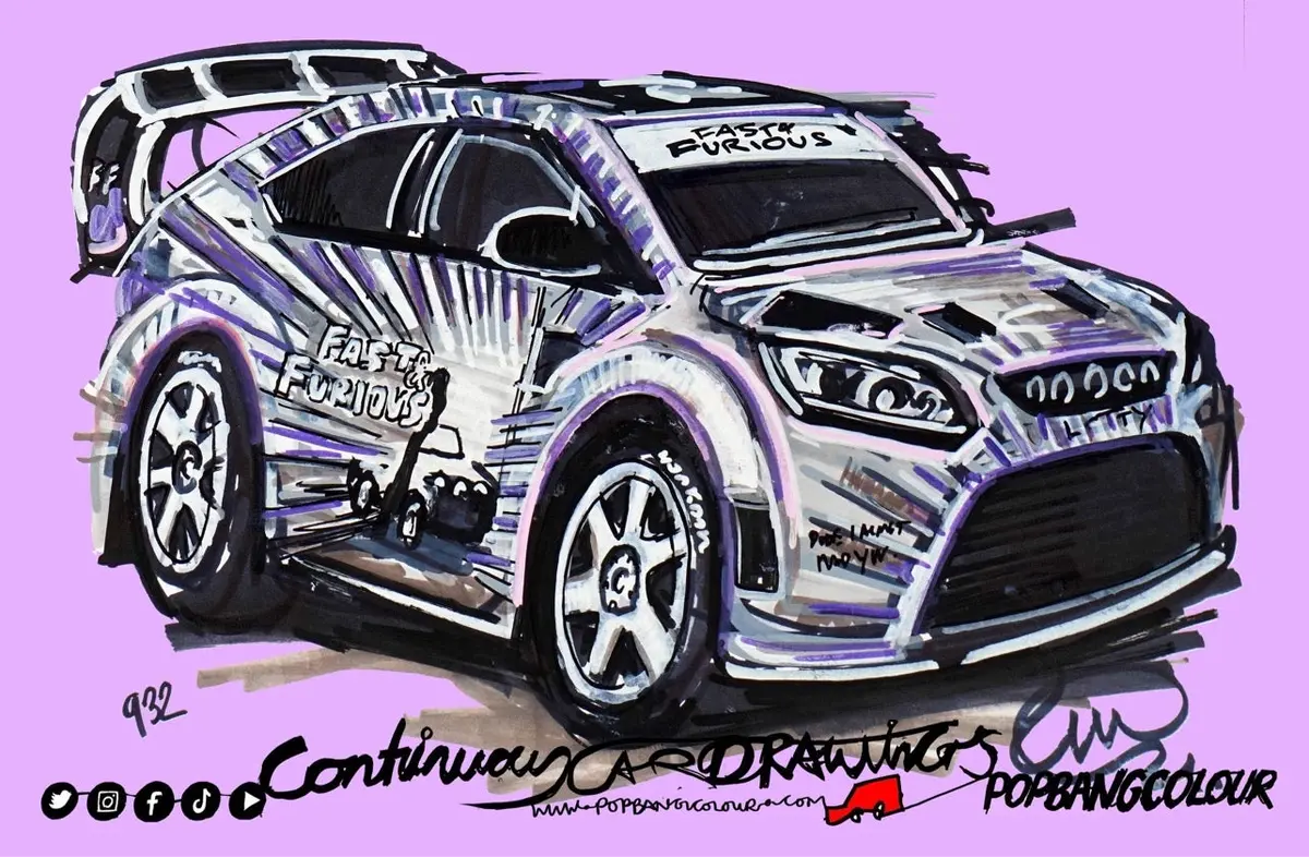 Ford Focus St Mkii F&F | #Continuouscar Metal Print | 30Cm X 20Cmr 1