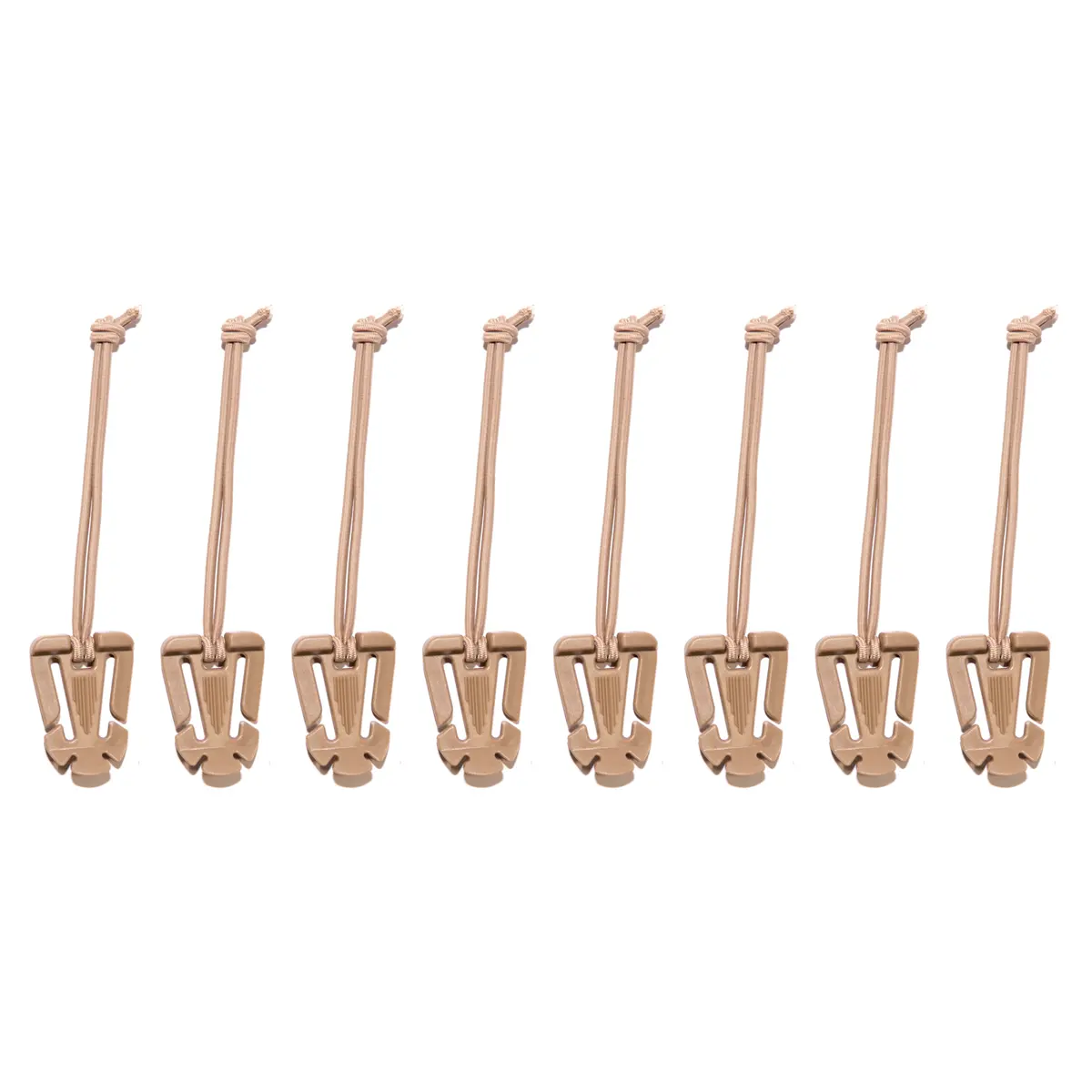 Elastic Tech Panel Clips (Web Dominators) - Coyote Tan | 8Pc Kit 1
