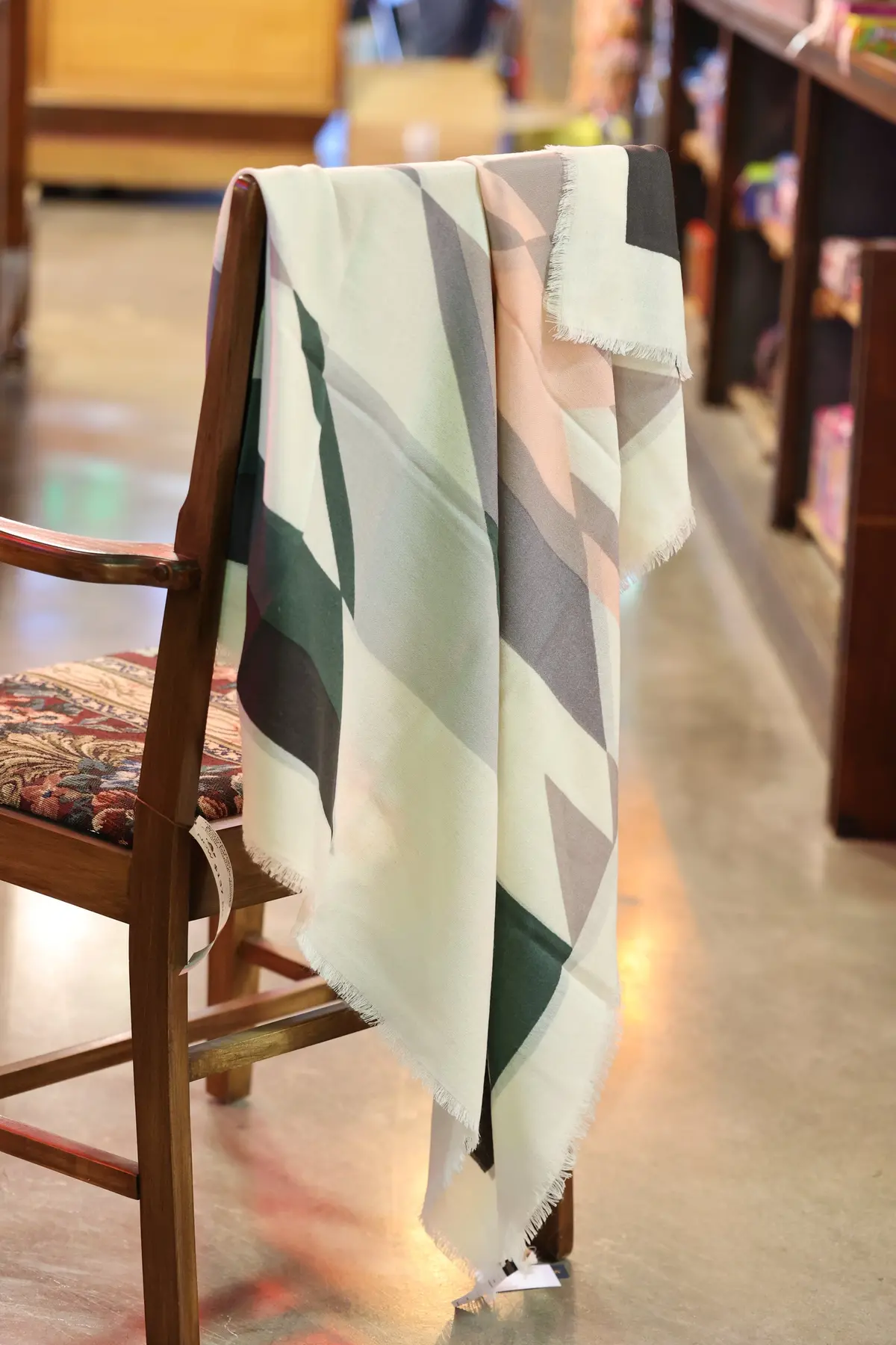 Pendleton Oversized Featherweight Wool Scarf In Wyeth Trail Sand 1