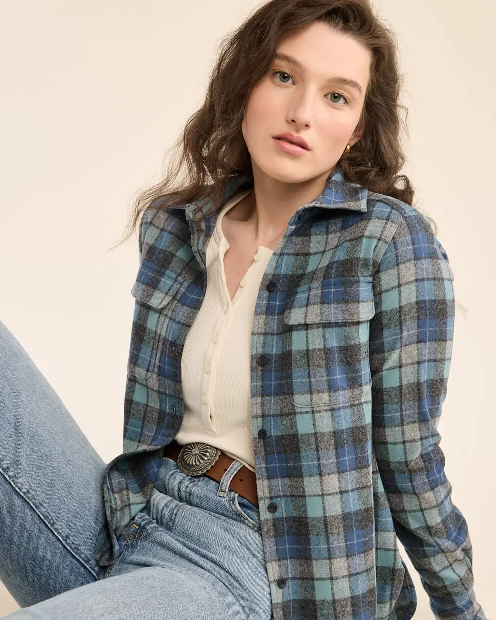 Pendleton Women's Board Shirt In Blue Original Surf Plaid 1