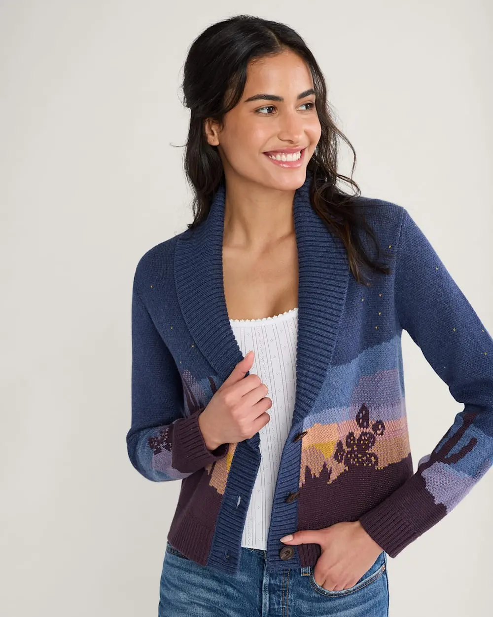 Pendleton Women's Western Scenic Cotton Cardigan 1