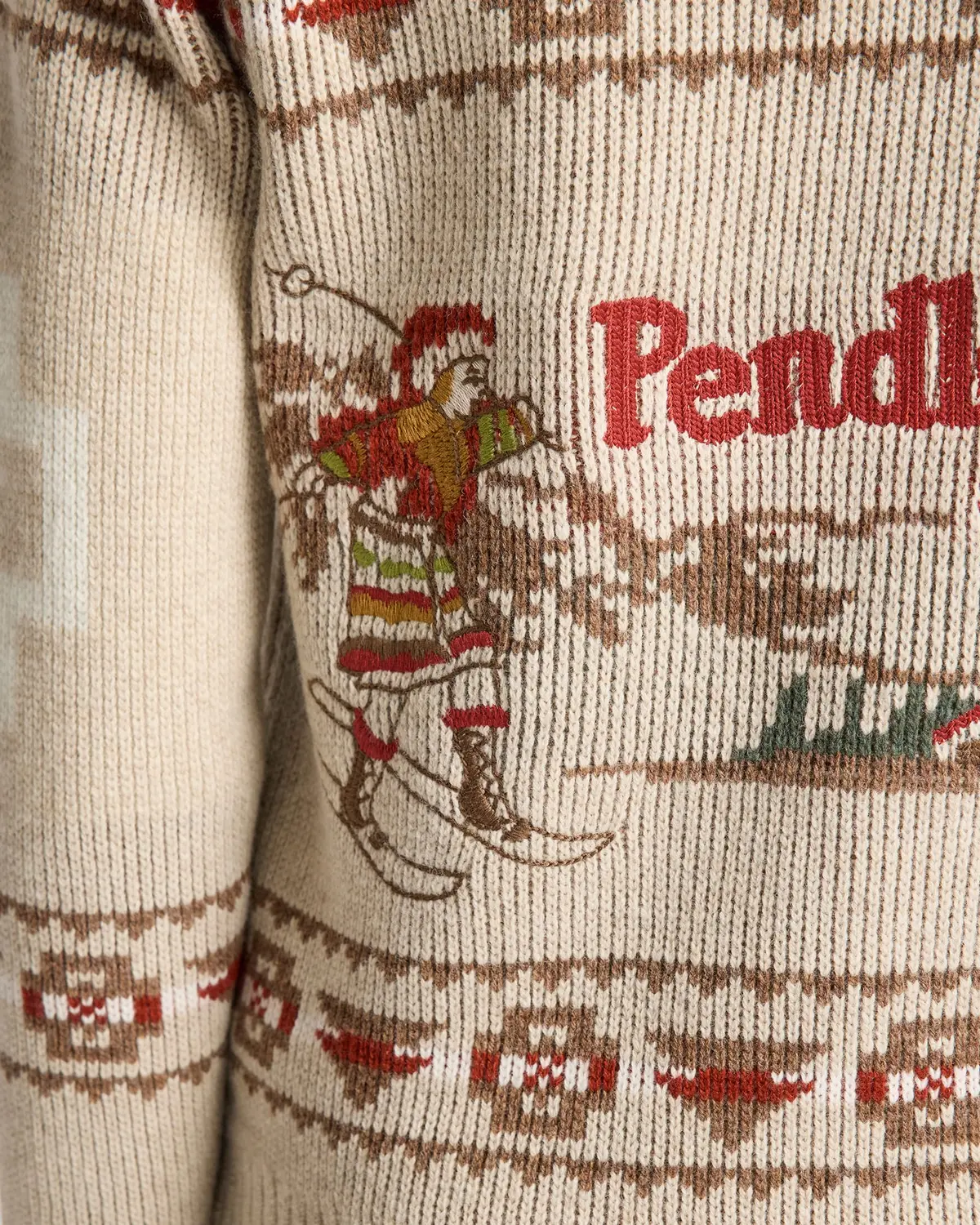 Pendleton Women's Alpine Lambswool Zip-Up Cardigan In Oatmeal Heather 3