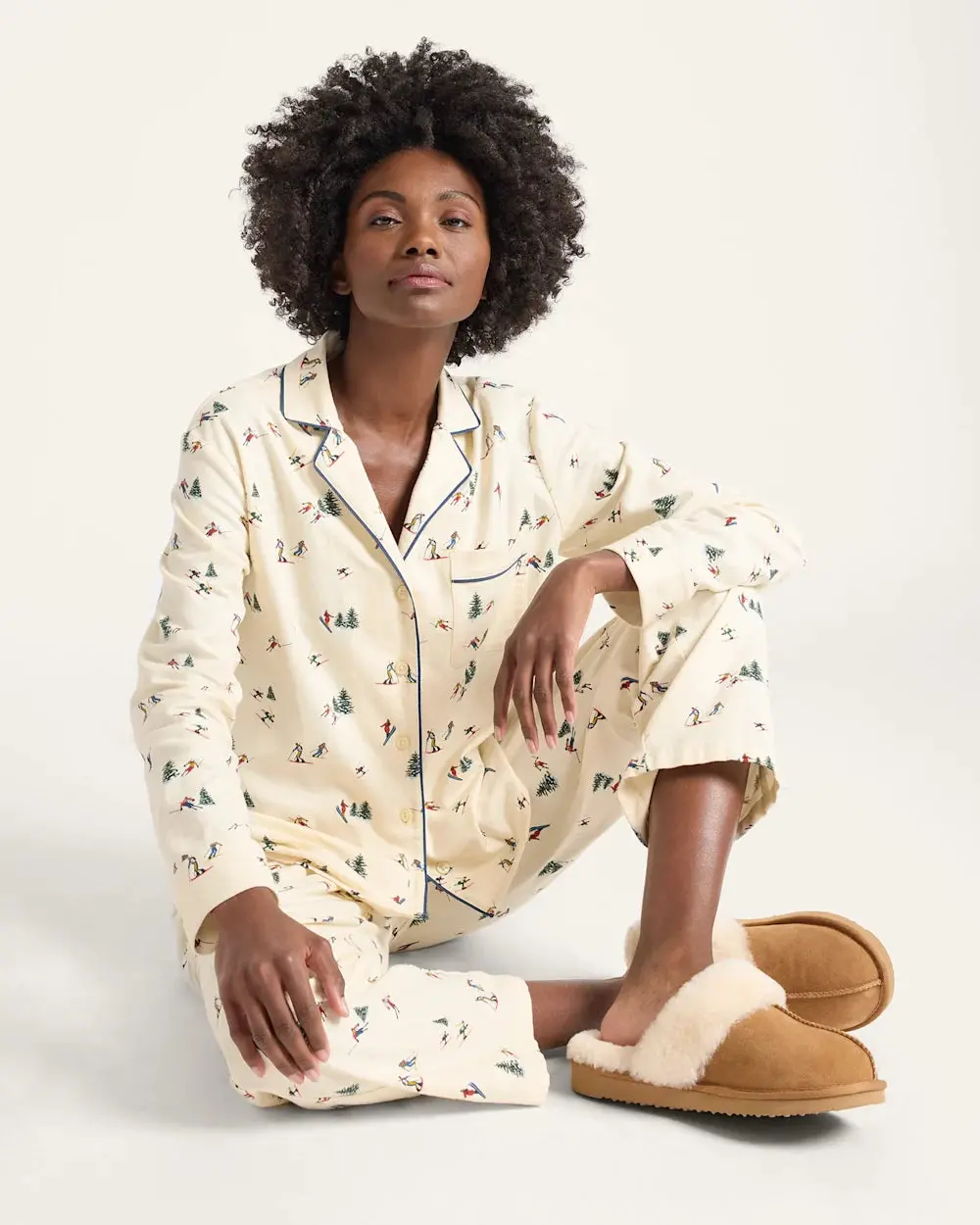 Pendleton Women's Pajama Set Ecru Ski Print 1
