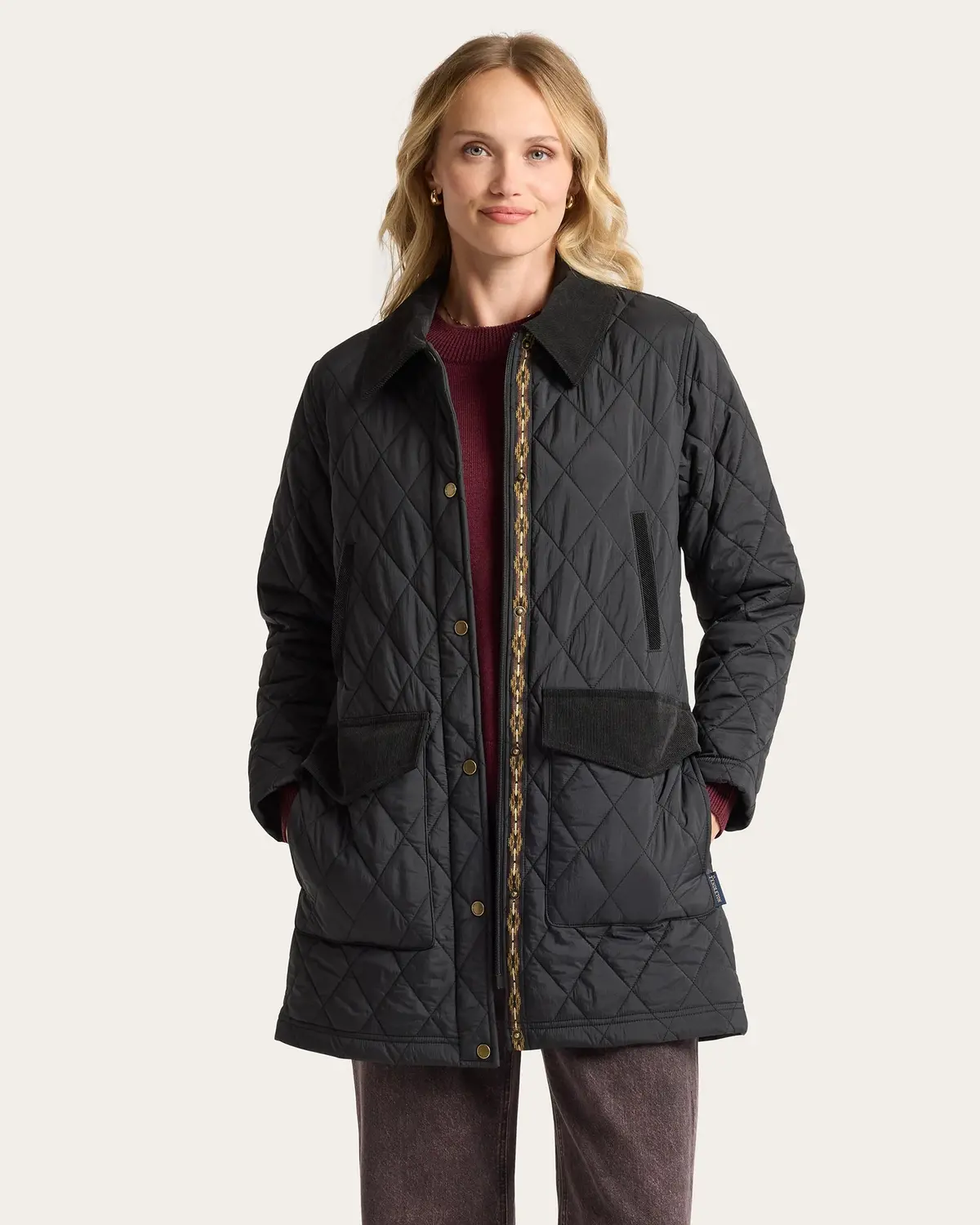 Pendleton Women's Sun River Corduroy Accent Field Coat In Black 1