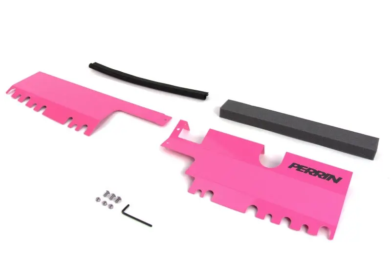 Perrin Radiator Shroud (With Oem Intake Scoop) Hyper Pink - Fits 15-21 Subaru Wrx/Sti 1