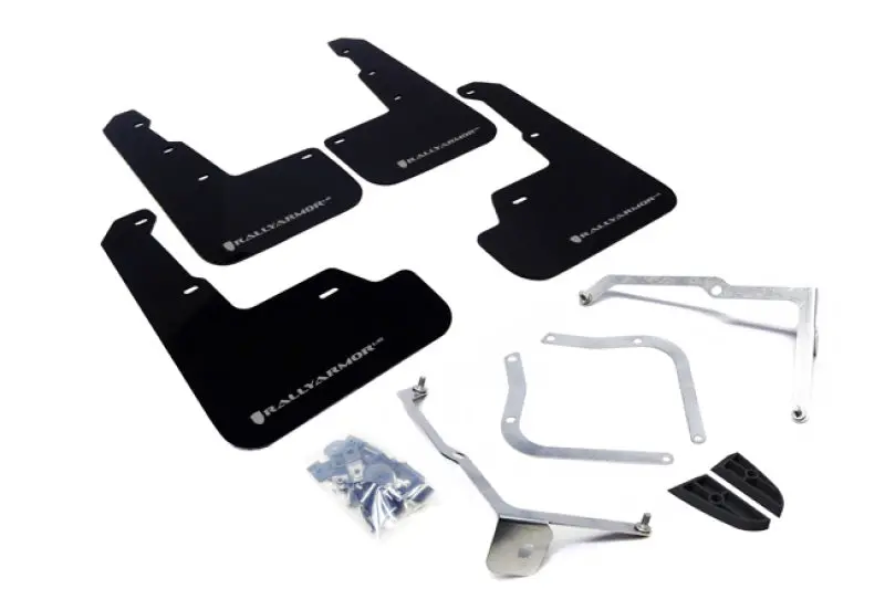 Rally Armor - Subaru 15-21 Wrx & Sti - Urethane Mud Flaps (Black W/ Silver Logo) 1