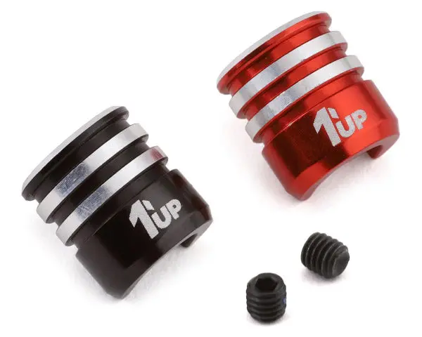 1Up Racing Heatsink Bullet Plug Grips (Black/Red) (Fits Lowpro Bullet Plugs) 1