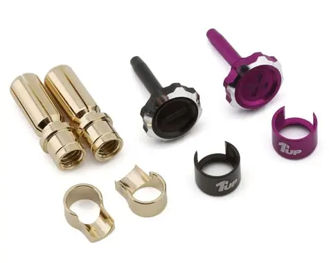 1Up Racing "Lockdown" Adjustable Bullet Plug Grips W/5Mm Bullets (Purple/Black) 1