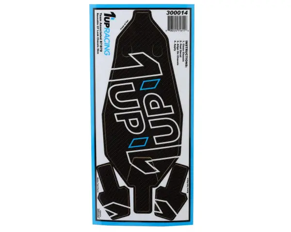 1Up Racing Rc10b7/Rc10b7d Twin 1Up Outline Logo Reusable Chassis Protector Sheet (Carbon) 1
