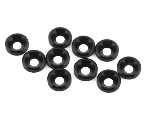 1Up Racing 3Mm Countersunk Washers (Black) (10) 1