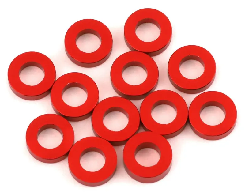 1Up Racing 3X6mm Precision Aluminum Shims (Red) (12) (2Mm) 1