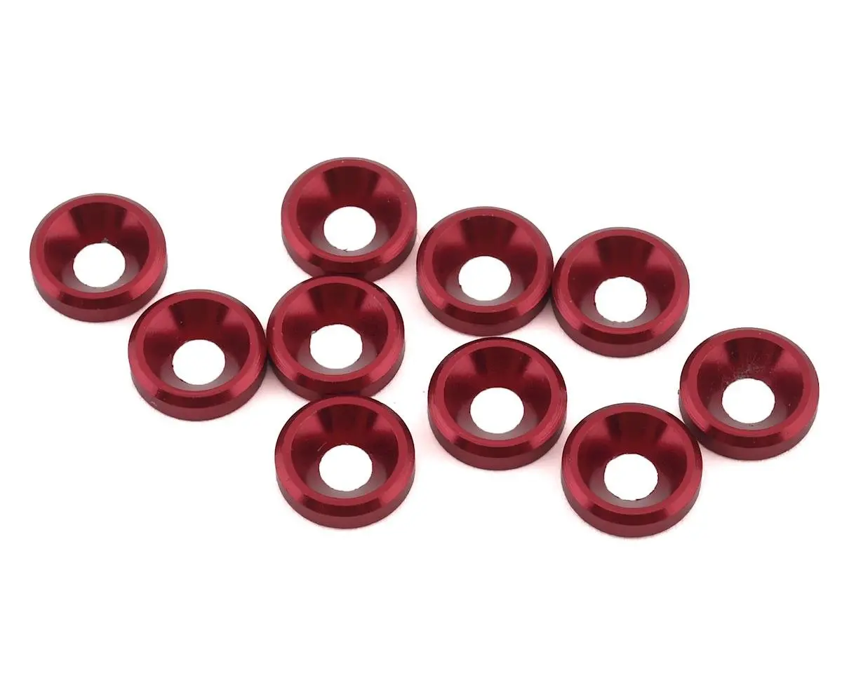 1Up Racing 3Mm Countersunk Washers (Red) (10) 1
