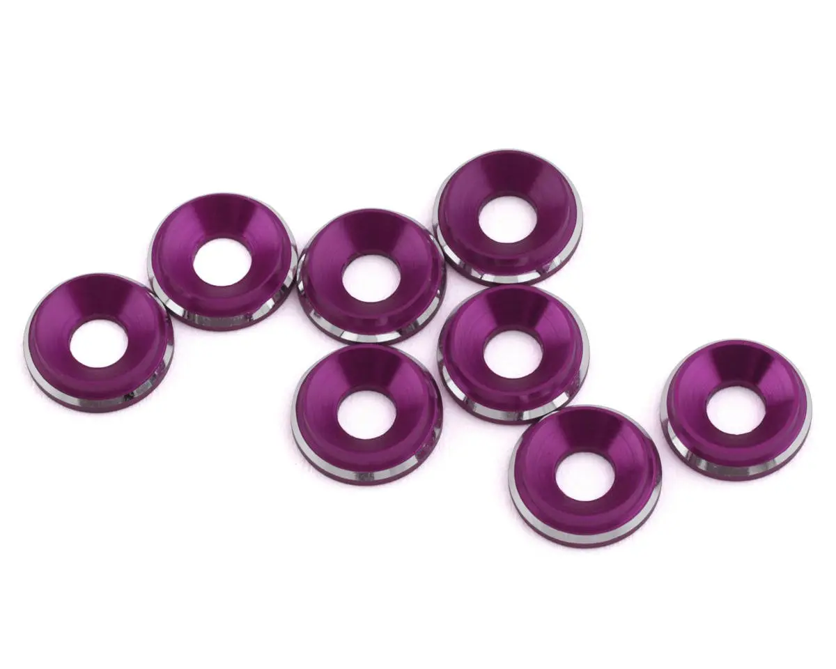 1Up Racing 3Mm Lowpro Countersunk Washers (Purple Shine) (8) 1