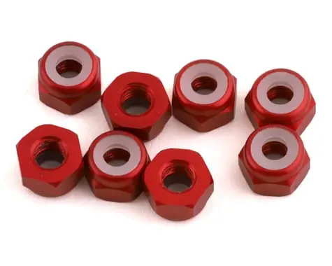 1Up Racing 3Mm Aluminum Locknuts (Red) (8) 1