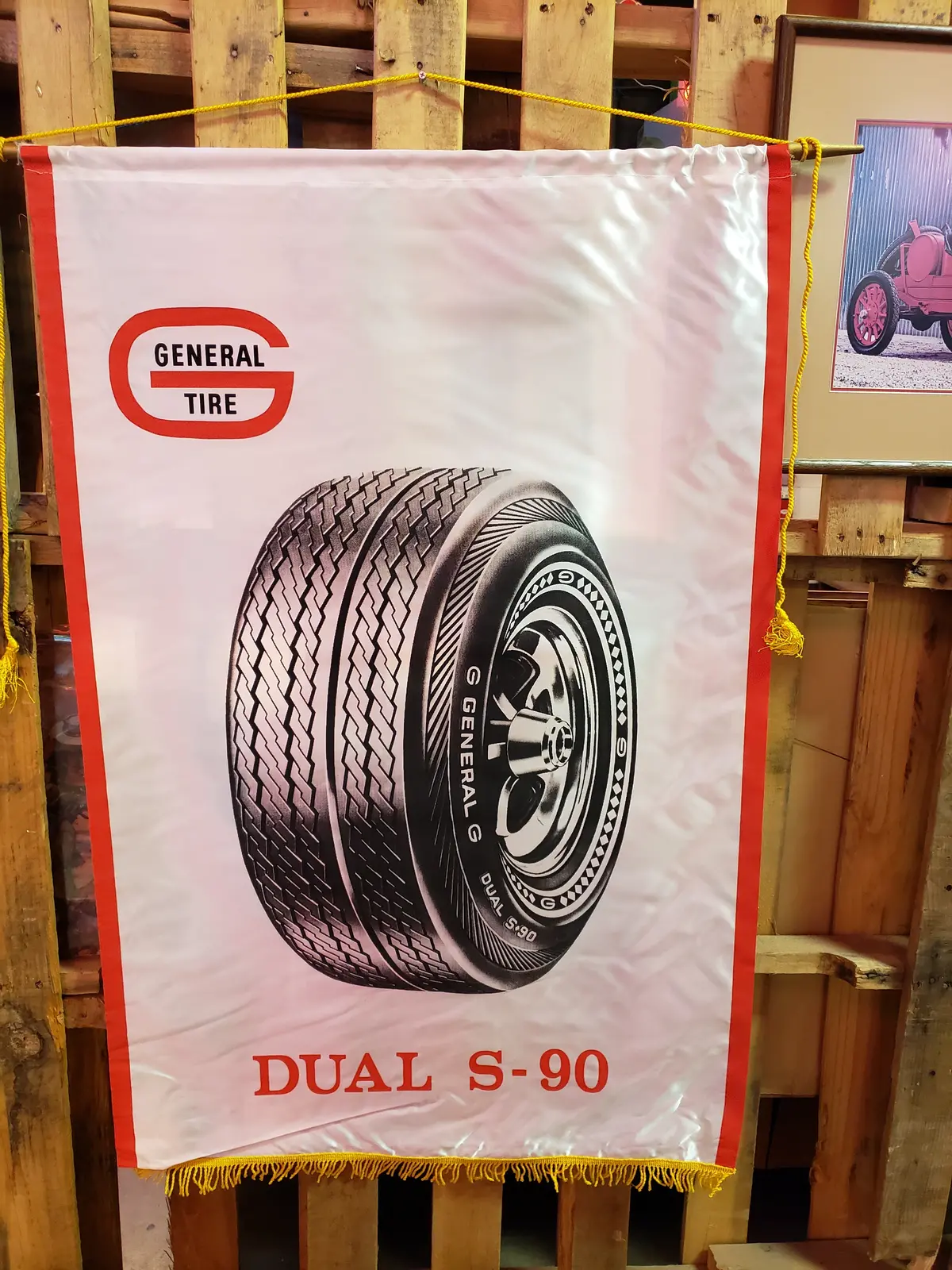 Vintage Original General Tire Satin Sales Banner (Dual S90) 1