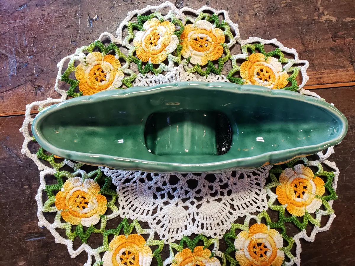 Turquoise Green Ceramic Planter 2