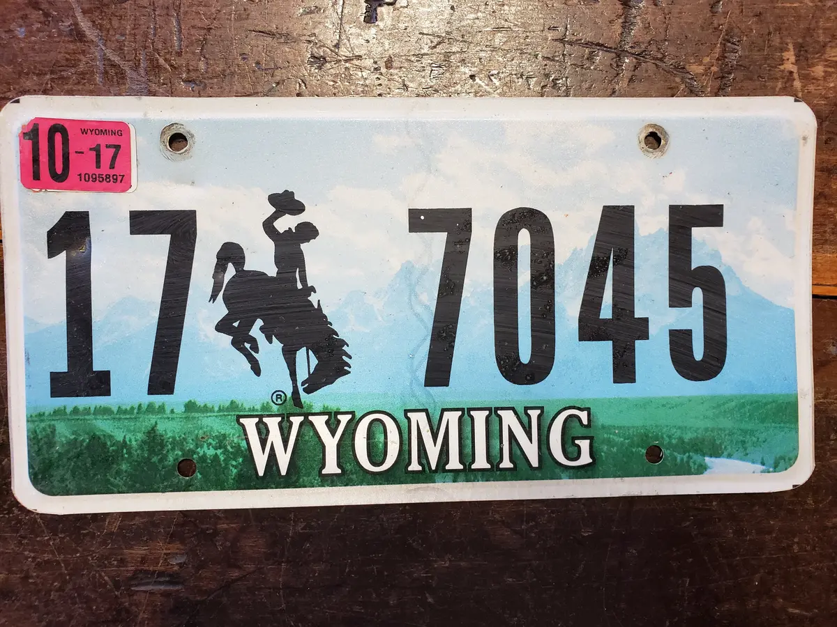 2011 Wyoming License Plate 17 7045 1