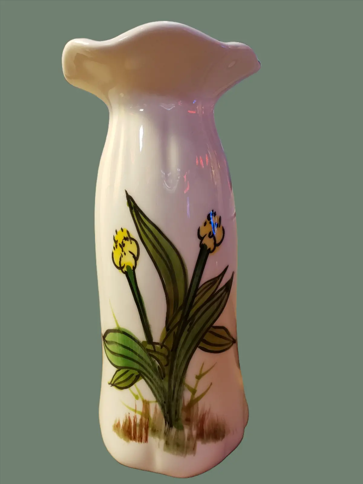 Vintage Vase With Yellow Flowers 1