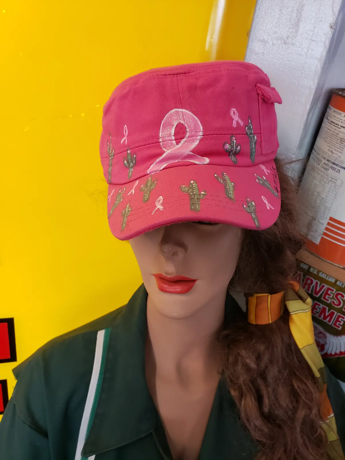 Hand Painted Cancer Awareness Hat 1