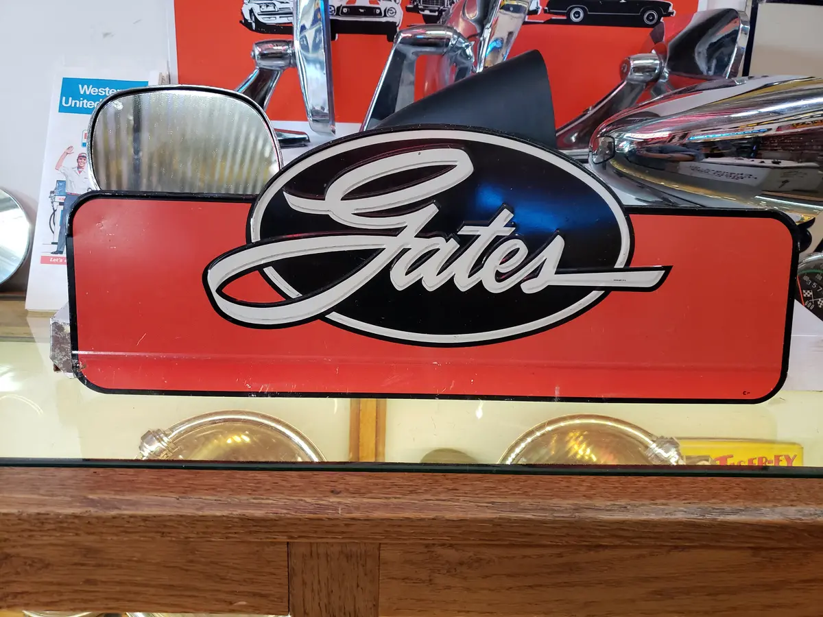 1950'S Embossed Gates Sign 1