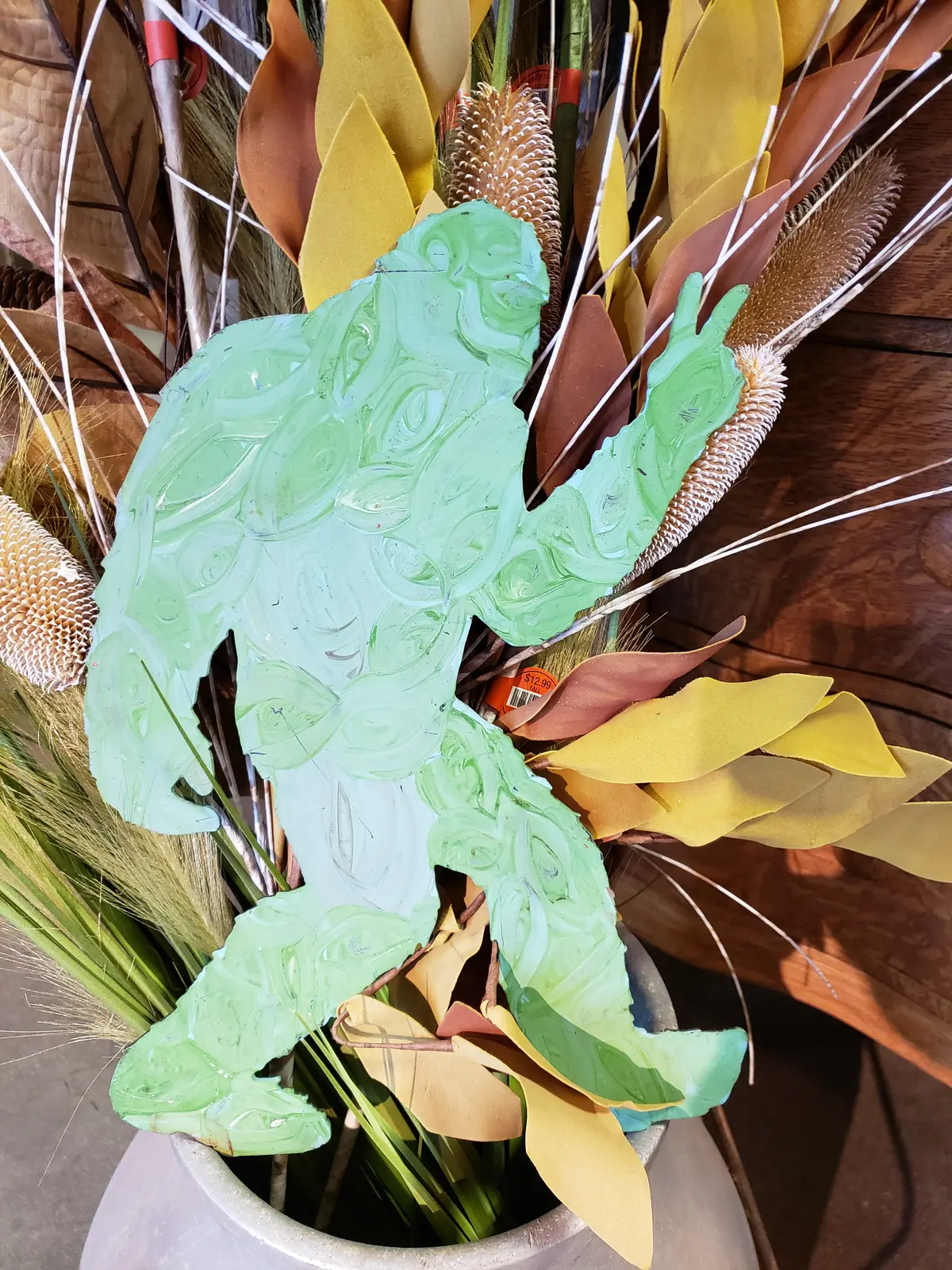Green Sasquatch Metal Wall Art 1