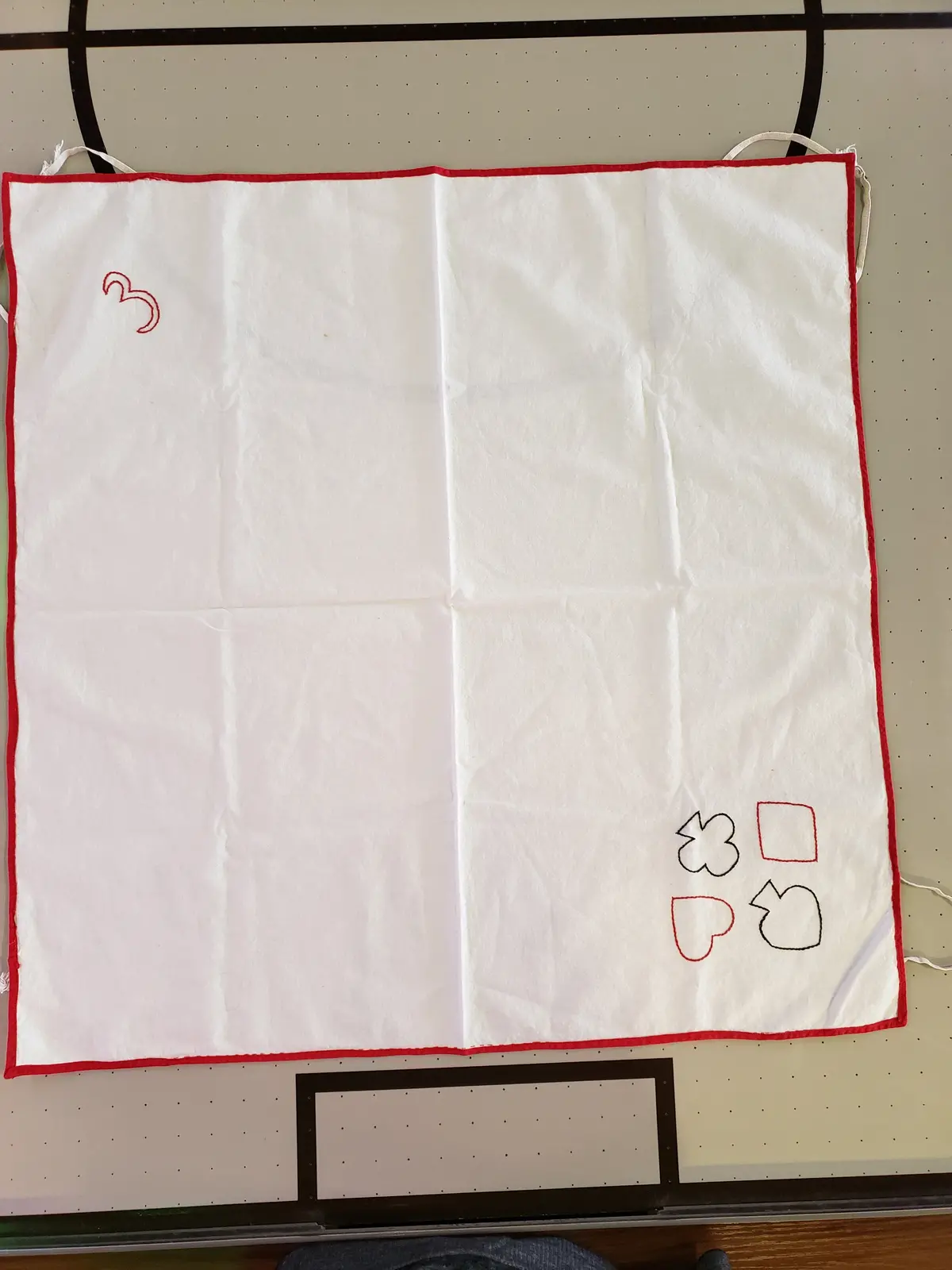 Embroidered Card Table Cover 1