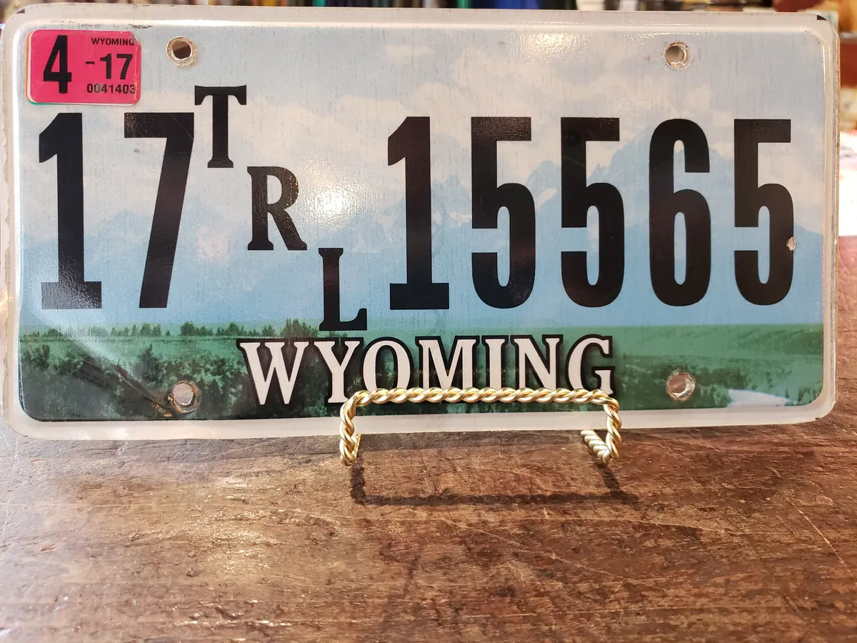 2017 Wyoming Trailer License Plate 17 15565 1