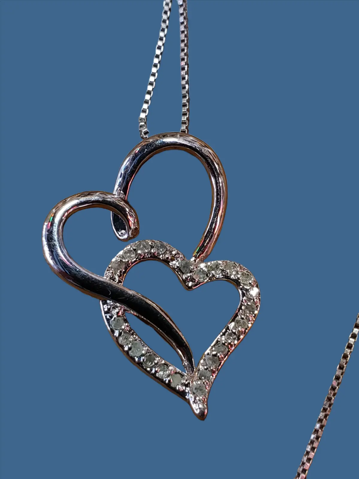 Sterling Double Heart Necklace 1