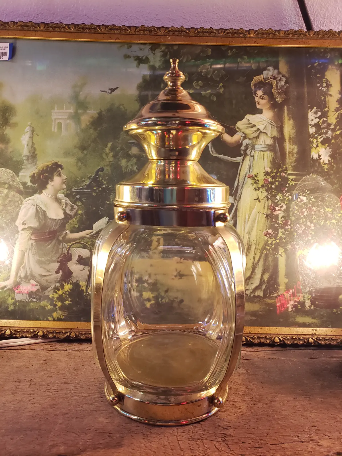 Atlas Glass And Brass Lantern Jar 1