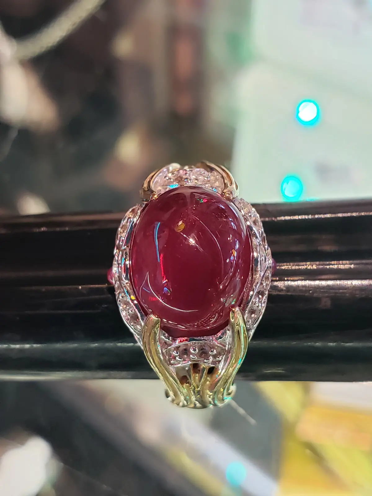 Victoria Wieck .925 Ruby And Topaz Ring Size 7.5 1