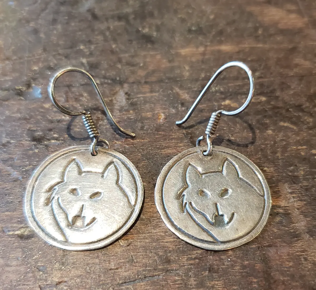 Sterling Wolf Earrings 1