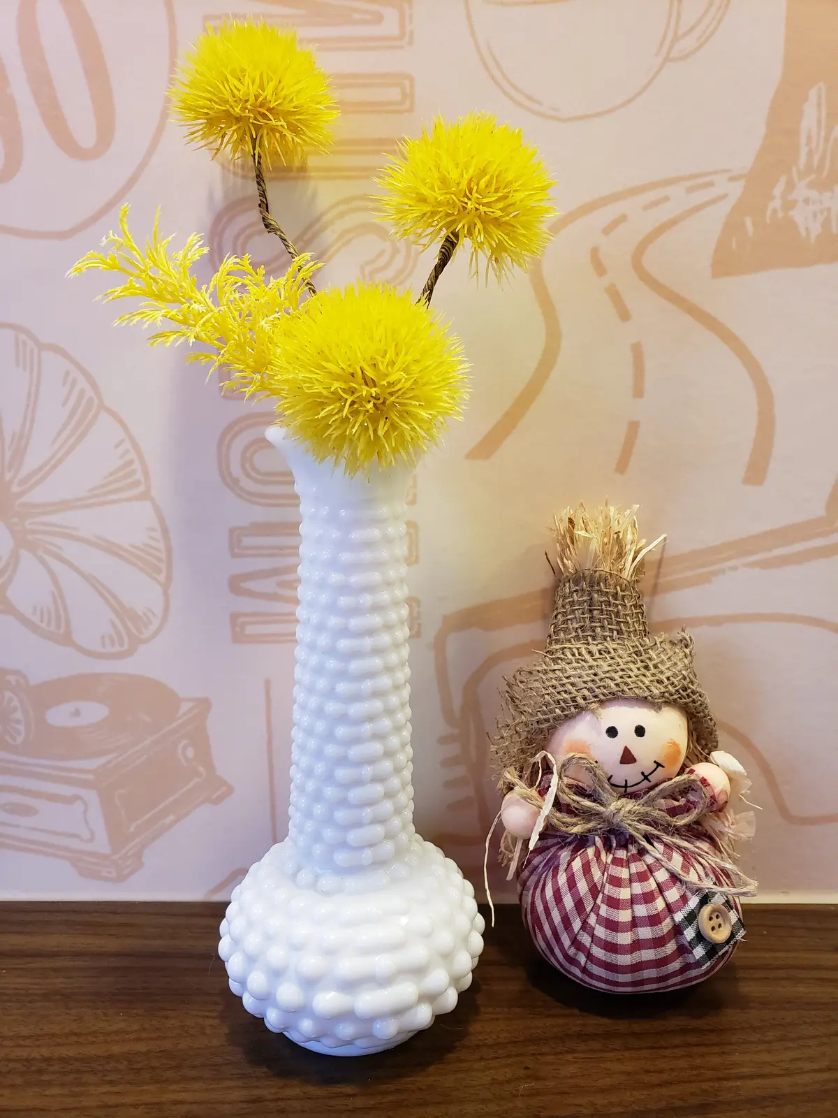 E. B Brody Hobnail Milk Glass Vase 1