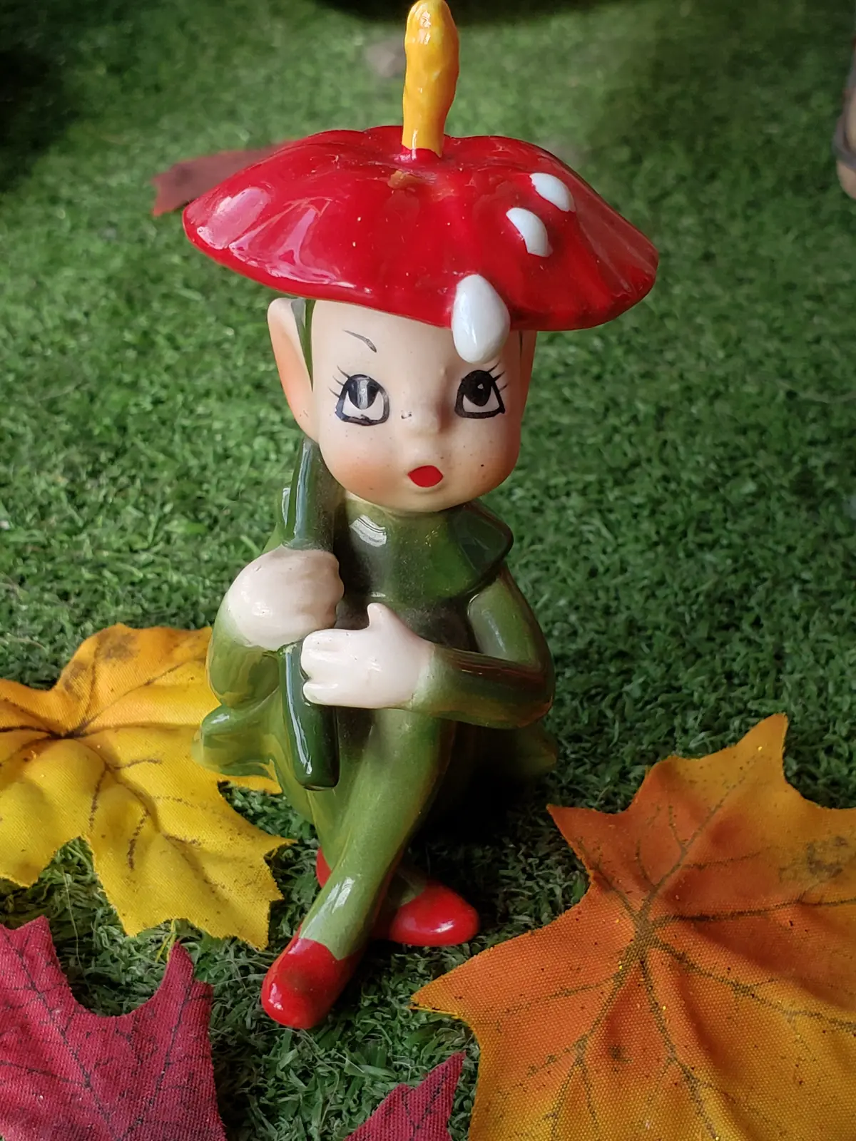 Josef Originals Pixie With Red Flower Umbrella 1