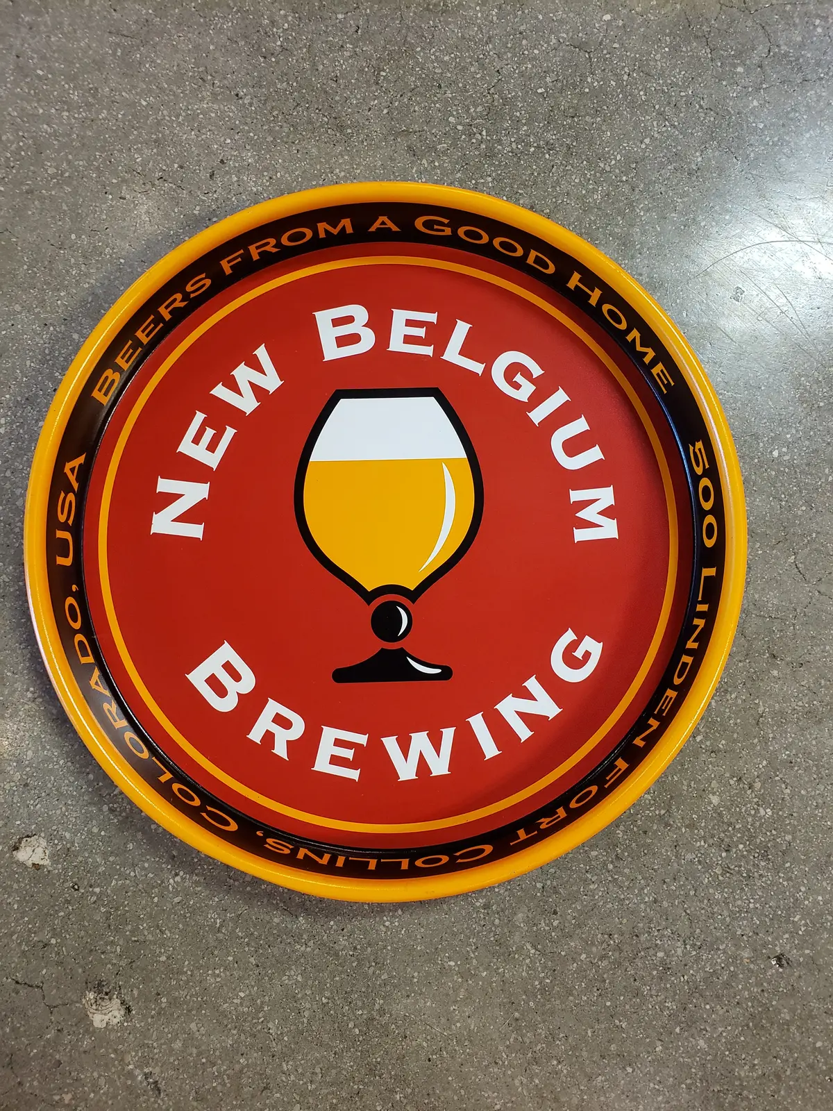 New Belgium Brewing Round Beer Tray 1