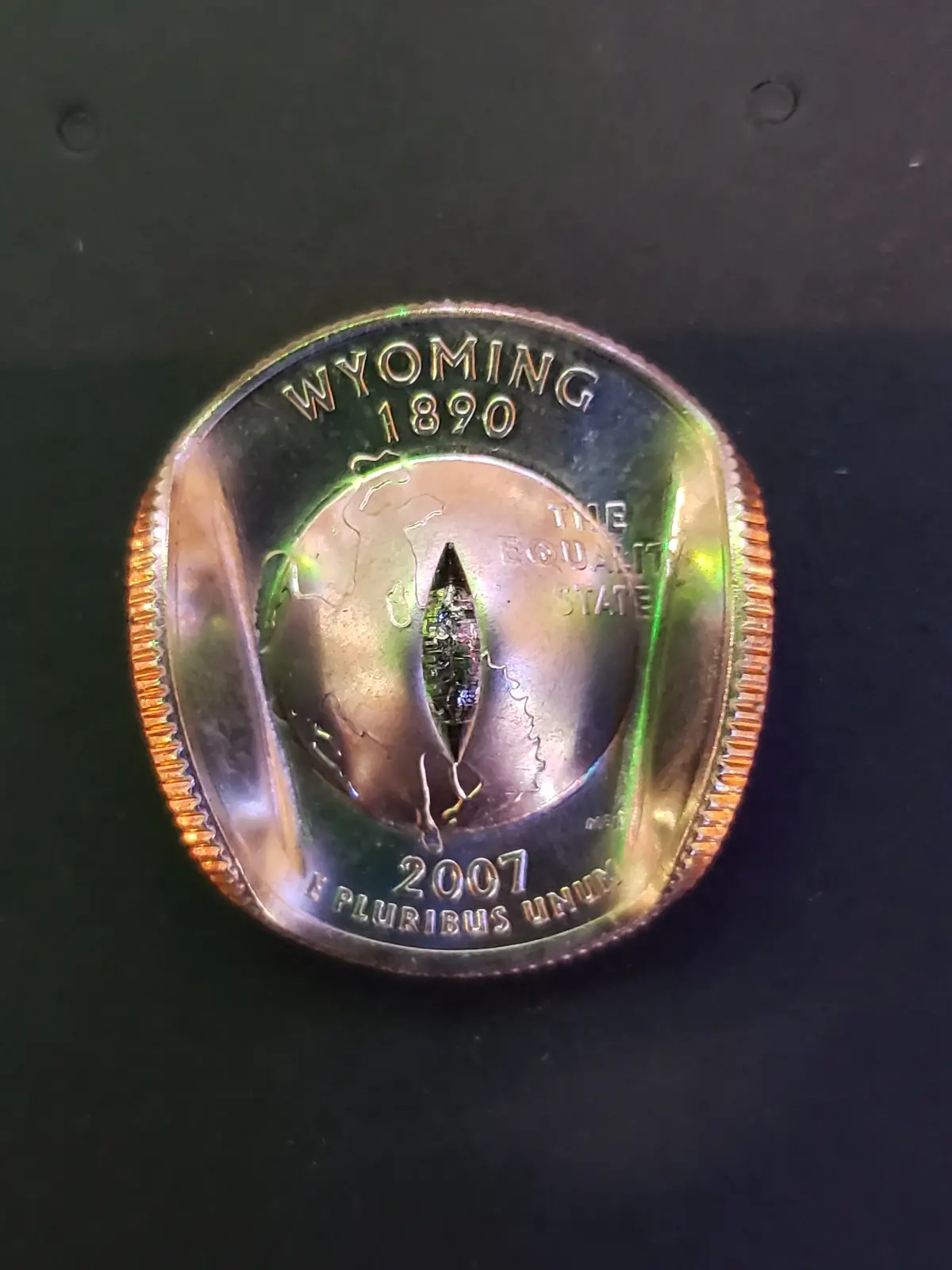 Wyoming Quarter Cowboy Hat Tie Tack/ Hat Pin (Safety Back) 1