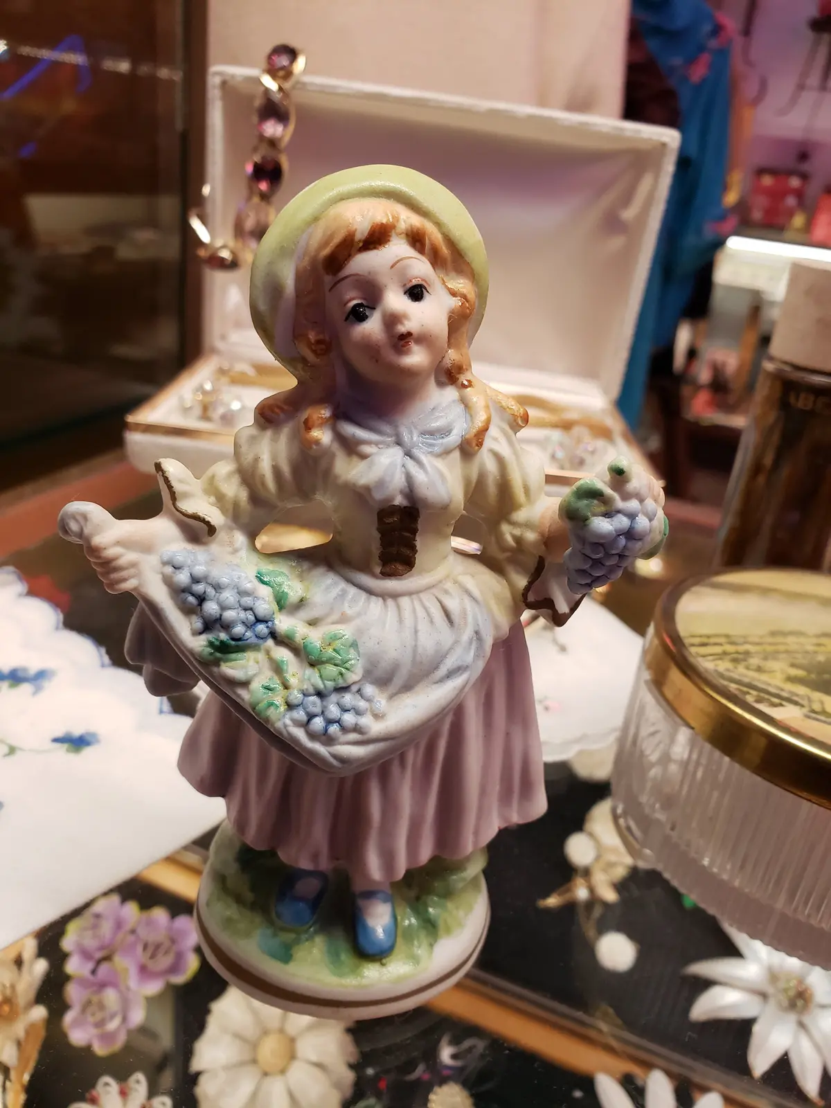 Girl With Grapes Bisque Figurine 1