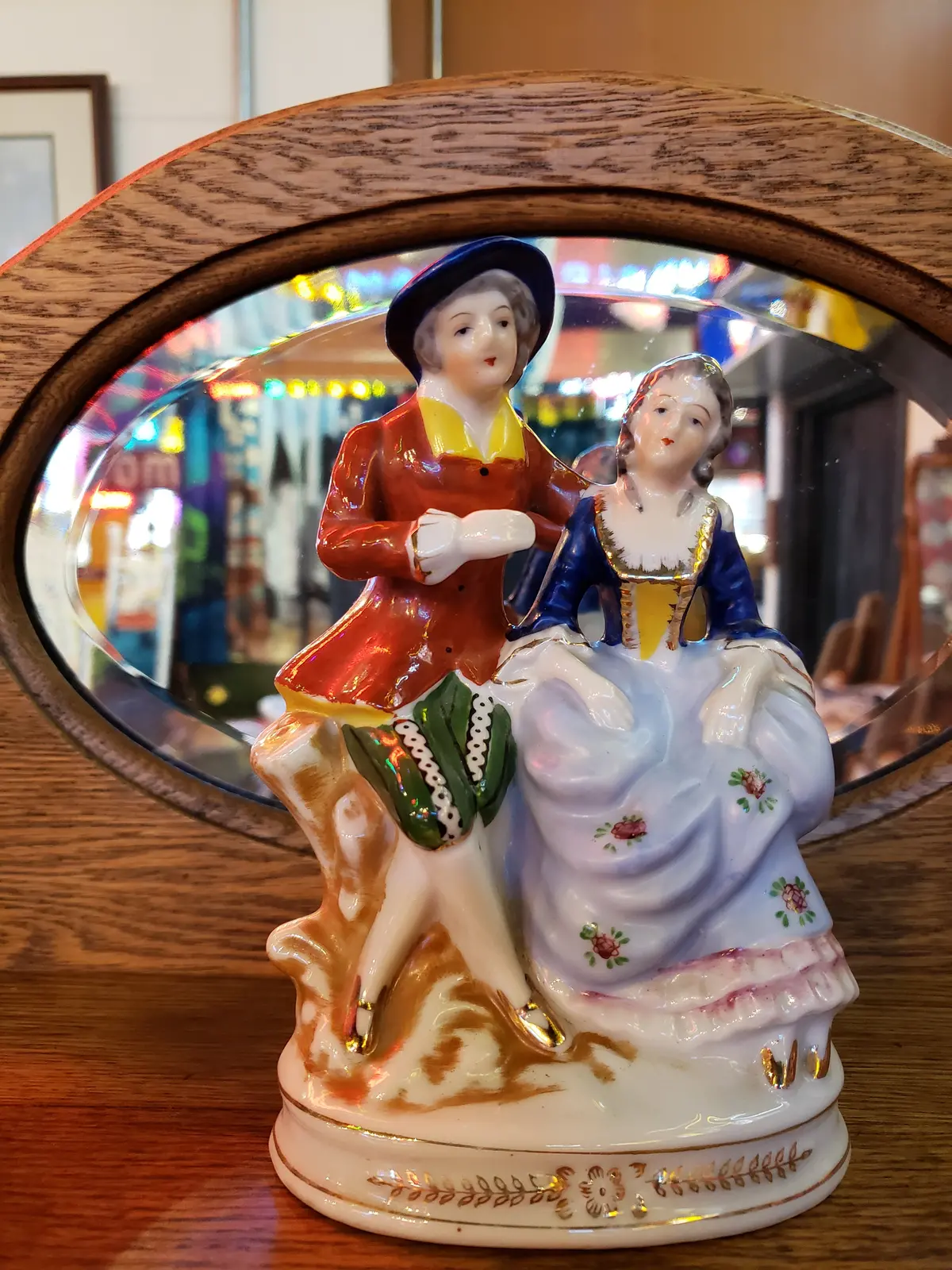 Porcelain Figurine Of Grey Haired Man & Woman 1