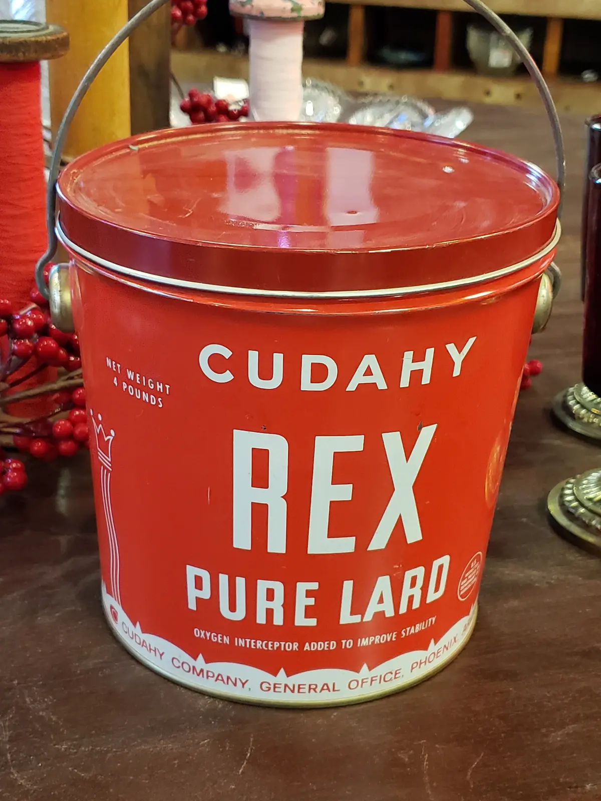 Rex Cudahy Pure Lard Bucket With Lid 1
