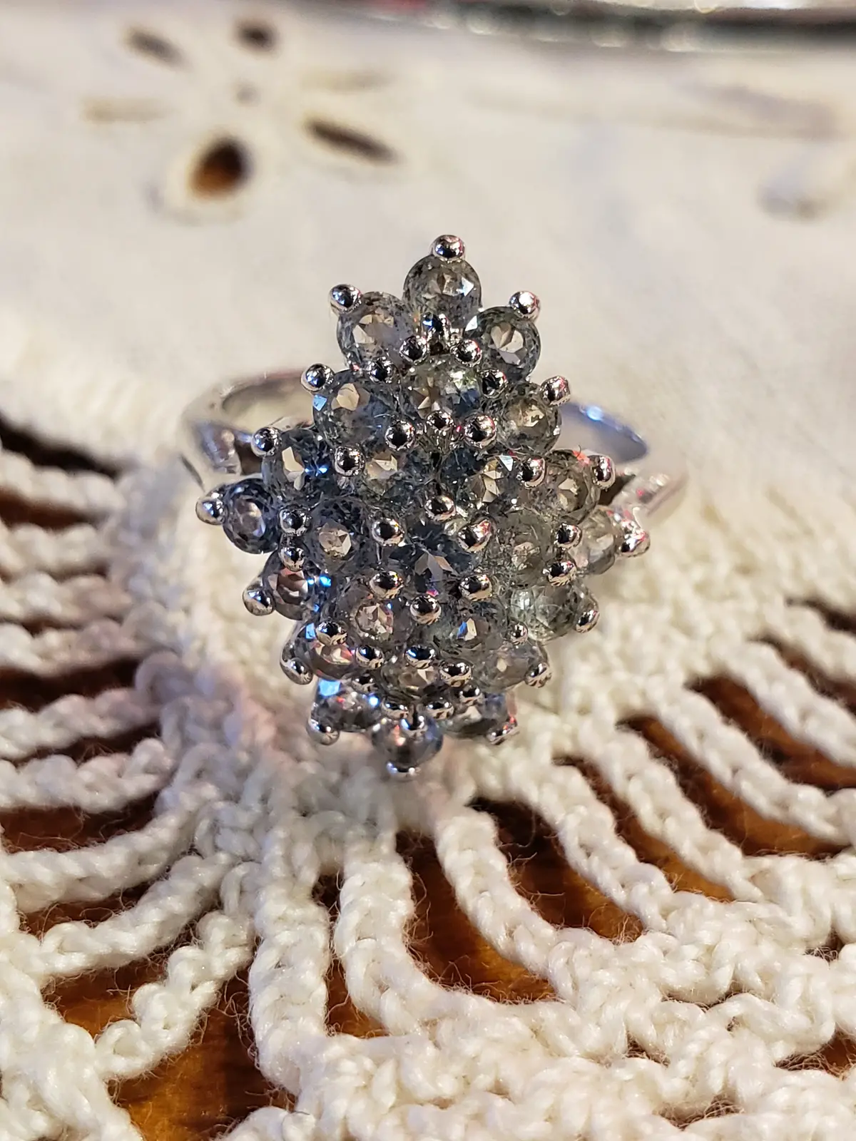 Multi Rhinestone Cocktail Ring Size 6.5 1