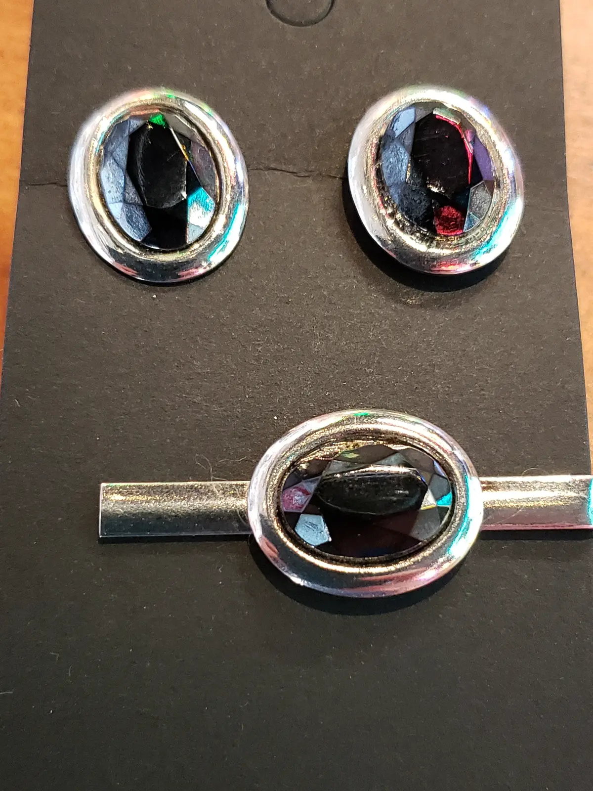 Black Onyx Cufflink And Tie Bar Set 1