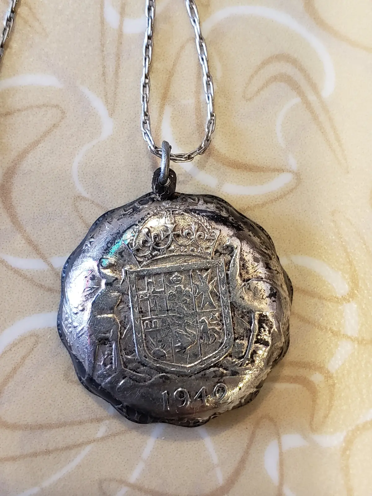 1942 Australian Florin Coin On .925 Chain 1