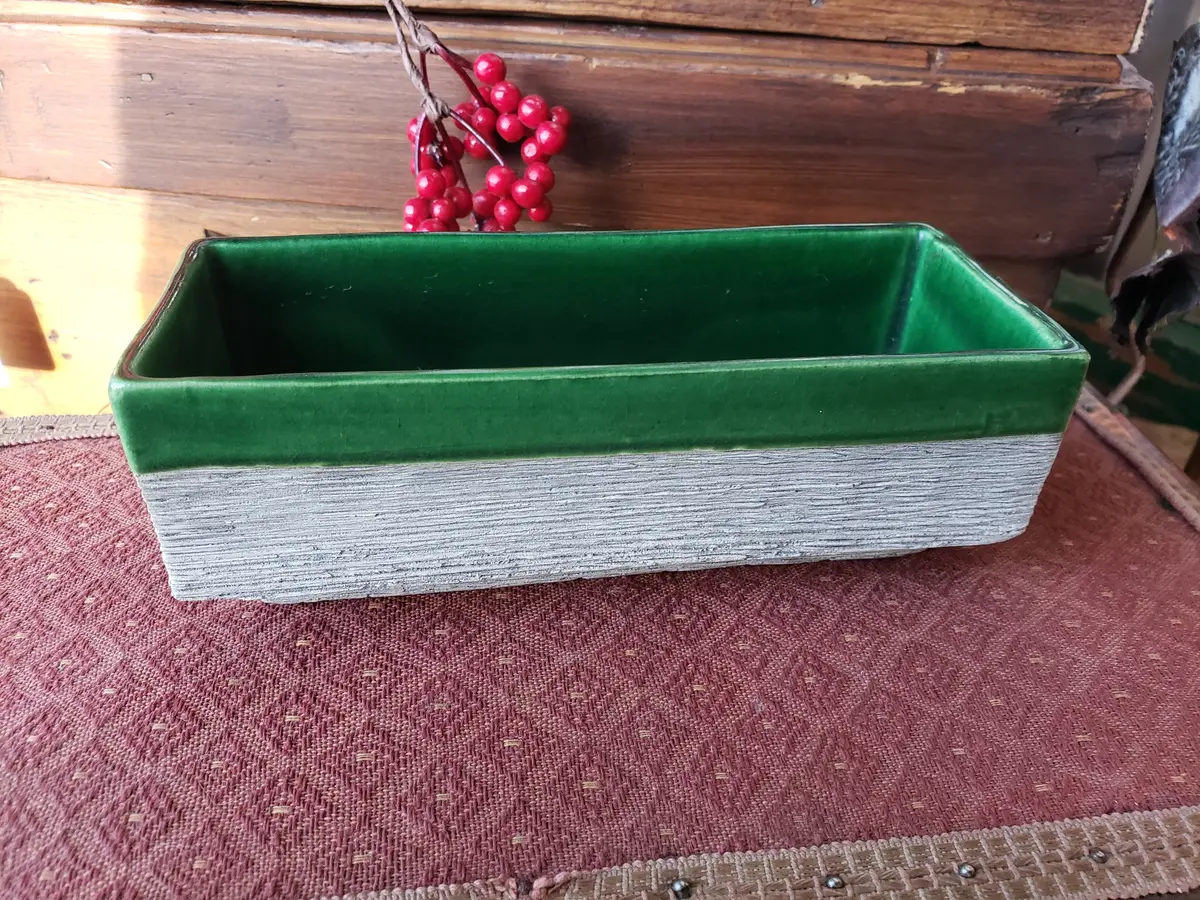 Green And Grey Vintage Planter/ Trinket Tray 1