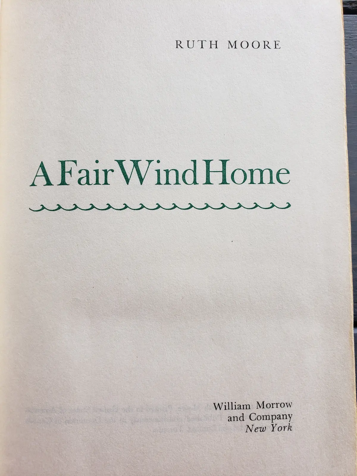 A Fair Wind Home (1953) Ruth Moore 1